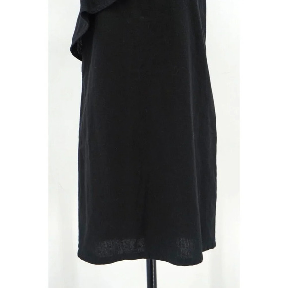 McGuire Sorbonne Dress Women Extra Small XS Black Linen Ruffle Shift Button Back - Picture 7 of 11